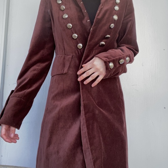 Jackets & Blazers - Beautiful vintage velvet brown trench coat